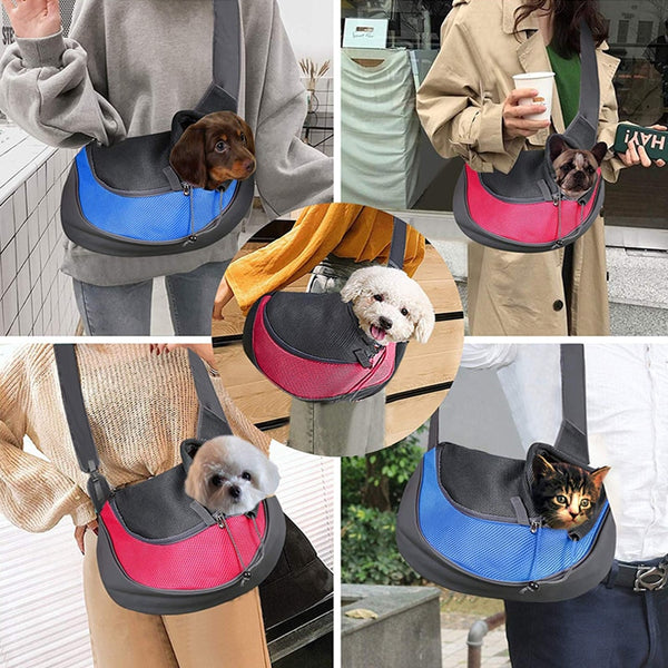 Pet Puppy Carrier S/M Outdoor Travel Dog Shoulder Bag Mesh Oxford Single Comfort Sling Handbag Tote Pouch | Vimost Shop.