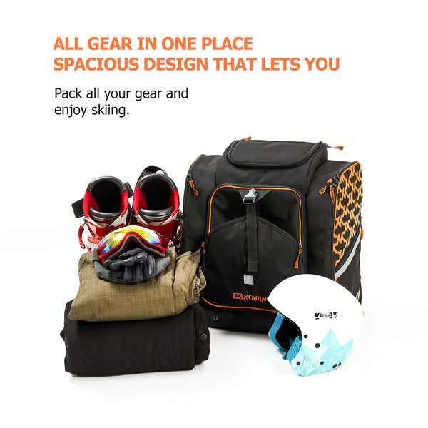 Ski Boots and Snowboard Boot Backpack Bag, Excellent for Travel with Waterproof Exterior & Bottom | Vimost Shop.