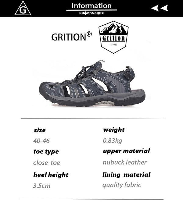 Sandals Men Summer Nubuck Leather Sport Outdoor Comfy Hiking Beach Shoes Native Casual Flat Breathable Rubber Clog Male | Vimost Shop.