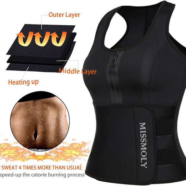 Women Waist Trainer Workout Slimming Sweat Vest Belt Body Shaper Neoprene Sauna Plus size Shapewear Corset Weight Loss Slimmer | Vimost Shop.