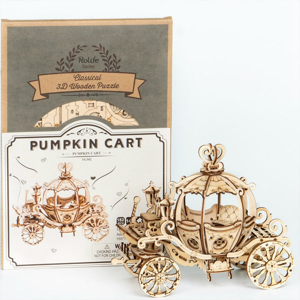 Arrival DIY 3D Gramophone Box,Pumpkin Cart Wooden Puzzle Game Assembly Popular Toy Gift for Children Adult | Vimost Shop.