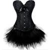 Women Sexy Burlesque Overbust Corset Bustier Top With Mini TuTu Skirt Fancy Dresses Costume Sexy Gothic Corsets Dress | Vimost Shop.