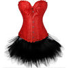 Women Sexy Burlesque Overbust Corset Bustier Top With Mini TuTu Skirt Fancy Dresses Costume Sexy Gothic Corsets Dress | Vimost Shop.