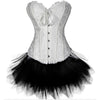 Women Sexy Burlesque Overbust Corset Bustier Top With Mini TuTu Skirt Fancy Dresses Costume Sexy Gothic Corsets Dress | Vimost Shop.