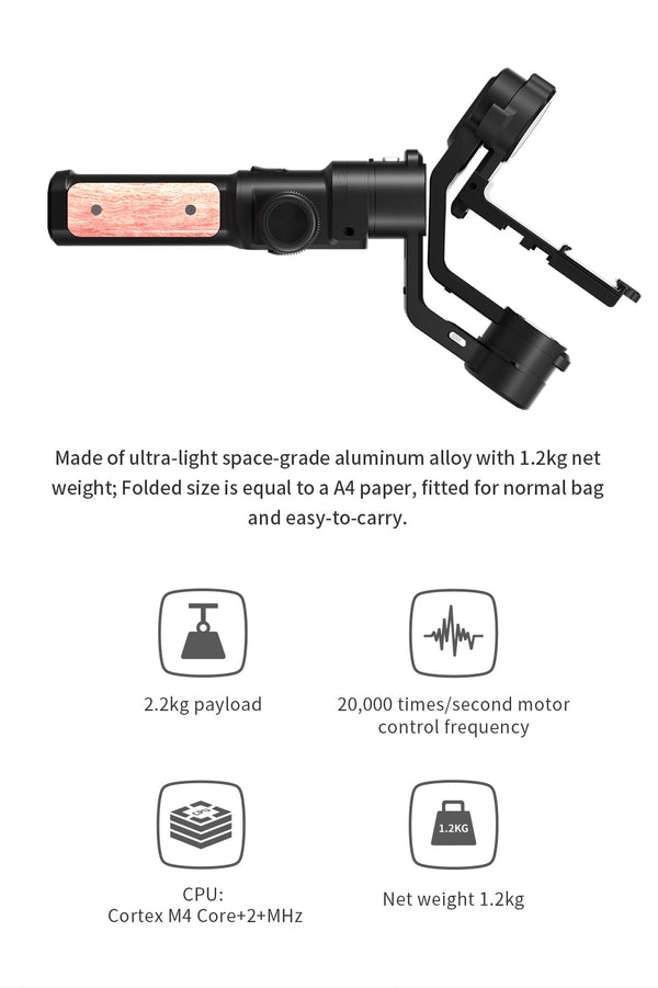 OFFICIAL AK2000S DSLR Camera Stabilizer Handheld Video Gimbal fit for DSLR Mirrorless Camera 2.2 kg Payload | Vimost Shop.