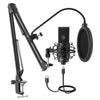 USB PC Condenser Microphone with Adjustable desktop mic arm shock mount for  Studio Recording Vocals  Voice, YouTube