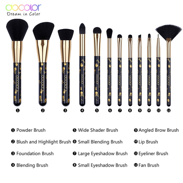 Makeup Brushes 12PCS Make Up Brush Set Powder Contour Eyeshadow Eye Shadow Brushes Soft Synthetic Hair Brush Kit | Vimost Shop.