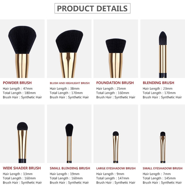 Makeup Brushes 12PCS Make Up Brush Set Powder Contour Eyeshadow Eye Shadow Brushes Soft Synthetic Hair Brush Kit | Vimost Shop.