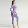 Lycra Seamless 2PCS Women Yoga Set Gym Clothing Fitness Leggings+Cropped Shirts Sport Suit Women Long Sleeve Tracksuit Active | Vimost Shop.