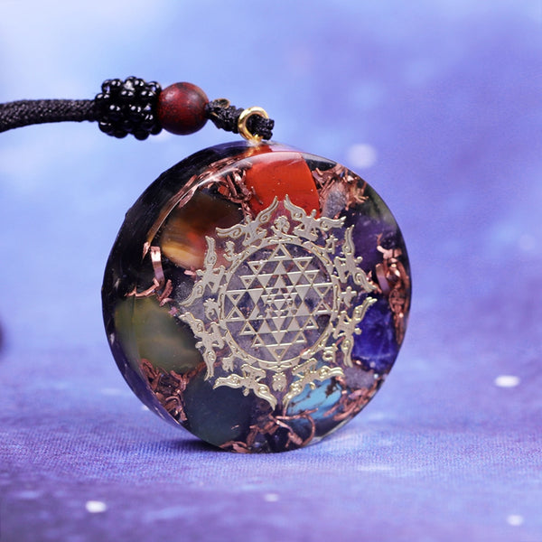 Orgonite Luminous Necklace With Natural Crystal Obsidian Chakra Pendant Powerful Reiki Energy Orgone Yoga Jewelry | Vimost Shop.
