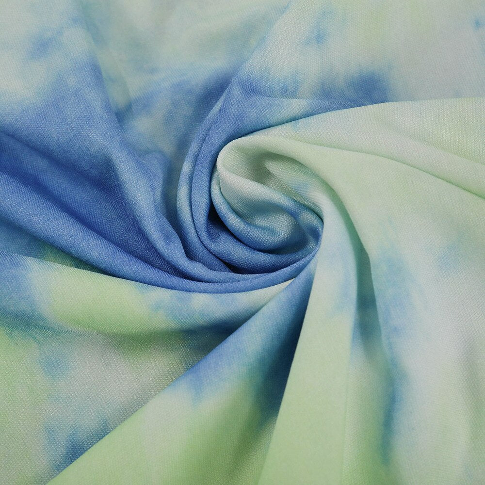 Tie Dye Print Casual Gym Sports Two Piece Set Fashion Workout Fitness Running Tracksuit Women Short Sleeve T Shirt Shorts Suit | Vimost Shop.