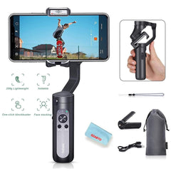 3-Axis Foldable Gimbal Stabilizer, Supports Beauty Mode Mode with iPhone11/Pro/Max/SE and Android Smartphones