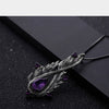 925 Sterling Silver Handmade Angel's Wing Pendant Necklace Natural Amethyst Gemstone Fine Jewelry for Women | Vimost Shop.
