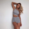 Sexy Women Casual Two Pieces Set Tank Crop Top Skinny Pants Workout Tracksuit High Elastic Fitness Jogger Sporty Fashion Suit | Vimost Shop.