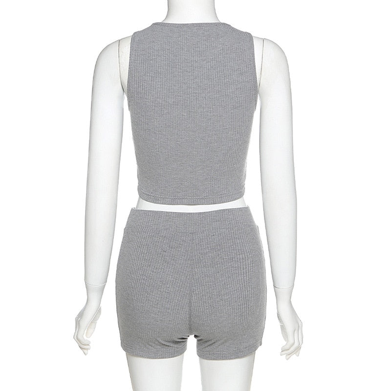 Sexy Women Casual Two Pieces Set Tank Crop Top Skinny Pants Workout Tracksuit High Elastic Fitness Jogger Sporty Fashion Suit | Vimost Shop.