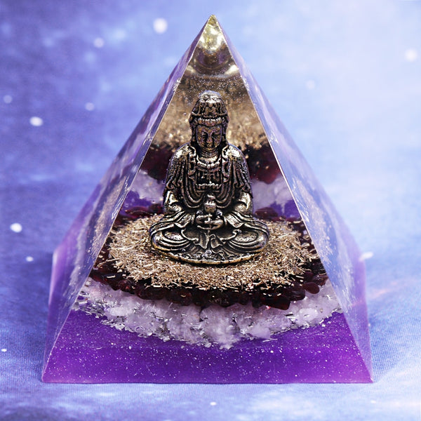 Orgonite Pyramid Buddha Natural White Crystal Garnet Energy Generator Pyramid  Chakra Healing Meditation Decoration Jewelry | Vimost Shop.