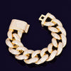 23mm Chunky Miami Cuban Chain Bracelet AAA Zirconia Men Hip hop Jewelry Gold Color Big Lock Bangle 7" 8" | Vimost Shop.