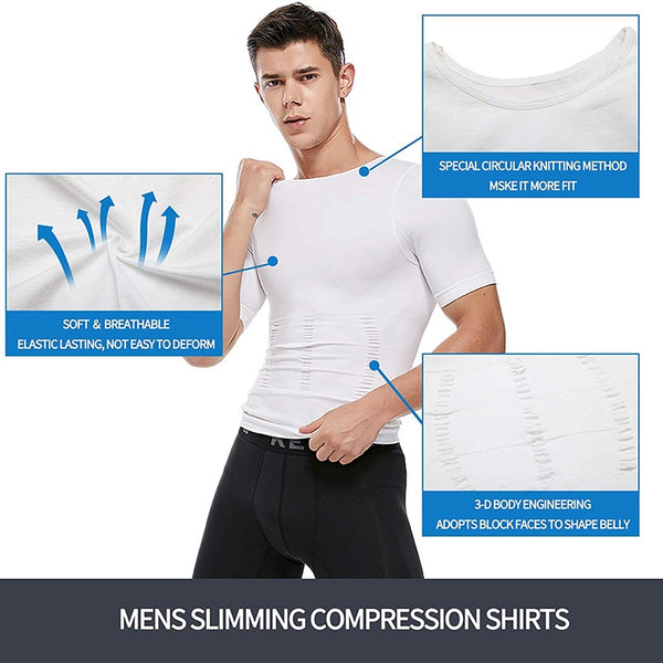 Mens Body Shaper Slimming Shirt Compression Vest Elastic Slim Underwear Shapewear | Vimost Shop.