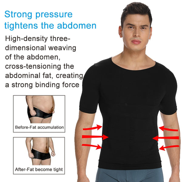 Mens Body Shaper Slimming Shirt Compression Vest Elastic Slim Underwear Shapewear | Vimost Shop.