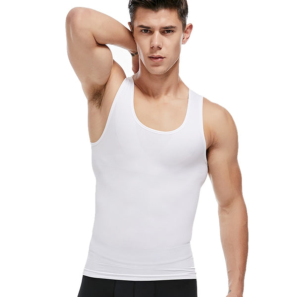 Mens Body Shaper Slimming Shirt Compression Vest Elastic Slim Underwear Shapewear | Vimost Shop.