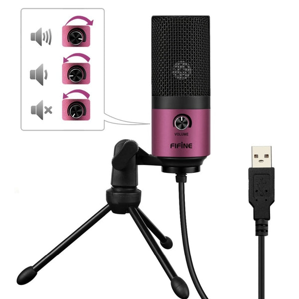 MIC Fifine Desktop Condenser Microphone for YouTube Videos Live Broadcast Online Meeting Skype suit for Windows Laptop