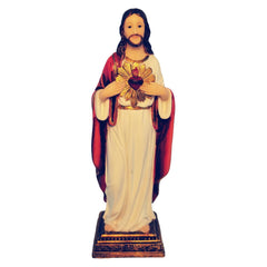 Jesus Statue Sacred Heart Figure Resin Sculpture Savior Figurine Catholic Christian Religious Gift Home Chapel Decoration