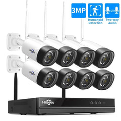 3MP Wireless CCTV Camera System 2-Way Audio for 1536P 1080P 2MP IP Camera Outdoor Security System Video Surveillance Kits