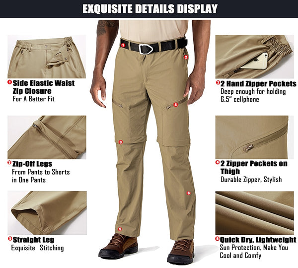 Quick Dry Pants Men Summer Lightweight Convertible Military Army Tactical Cargo Pants Trousers Straight Work Hike Pants | Vimost Shop.