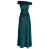 Off Shoulder Pleated Evening Dresses Long Party Gown Peacock green | Vimost Shop.