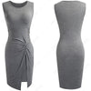 Summer Women Brief One Piece Sleeveless Casual Bodycon Dress Lady Chic Knot Round Neck Dress | Vimost Shop.