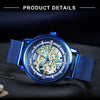 Watch Men Skeleton Mechanical Ultra Thin Mesh Strap Business Men's Watches Top Brand Luxury Fashion Blue Male New Watches