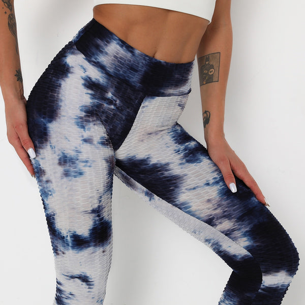 Tie Dye Print Yoga Fitness Pants Plus Size XS- XL Hips Lifting Workout Jogging Jacquard Trousers Fashion Gym Leggings Long Pants | Vimost Shop.