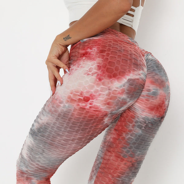 Tie Dye Print Yoga Fitness Pants Plus Size XS- XL Hips Lifting Workout Jogging Jacquard Trousers Fashion Gym Leggings Long Pants | Vimost Shop.