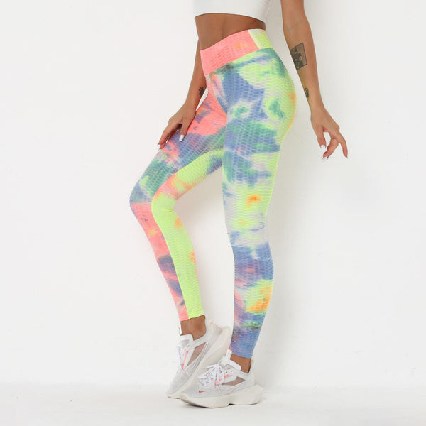 Tie Dye Print Yoga Fitness Pants Plus Size XS- XL Hips Lifting Workout Jogging Jacquard Trousers Fashion Gym Leggings Long Pants | Vimost Shop.