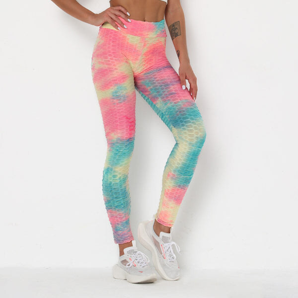 Tie Dye Print Yoga Fitness Pants Plus Size XS- XL Hips Lifting Workout Jogging Jacquard Trousers Fashion Gym Leggings Long Pants | Vimost Shop.