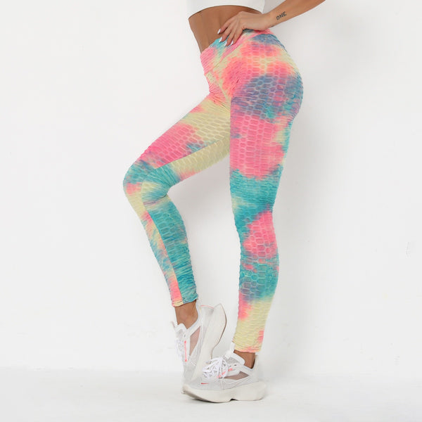 Tie Dye Print Yoga Fitness Pants Plus Size XS- XL Hips Lifting Workout Jogging Jacquard Trousers Fashion Gym Leggings Long Pants | Vimost Shop.