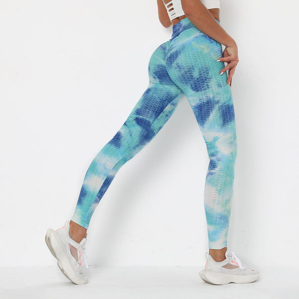 Tie Dye Print Yoga Fitness Pants Plus Size XS- XL Hips Lifting Workout Jogging Jacquard Trousers Fashion Gym Leggings Long Pants | Vimost Shop.