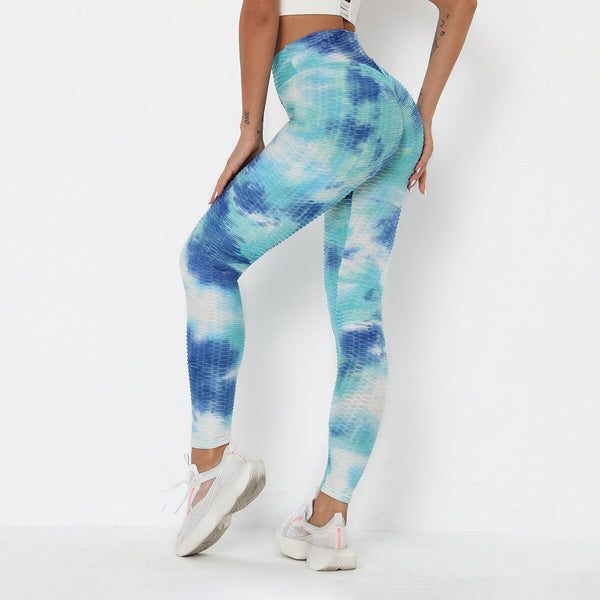 Tie Dye Print Yoga Fitness Pants Plus Size XS- XL Hips Lifting Workout Jogging Jacquard Trousers Fashion Gym Leggings Long Pants | Vimost Shop.