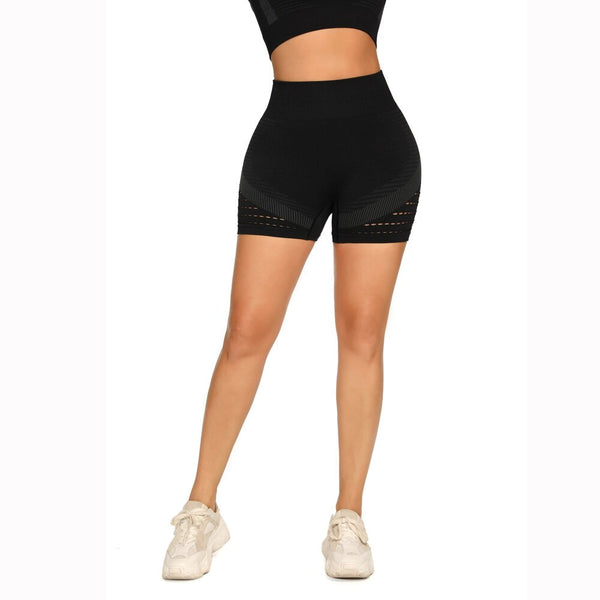 Seamless Hollow Out Fitness Yoga Shorts High Elastics Workout Sports Push Up Gym Running Short Pants For Women Female Clothing | Vimost Shop.