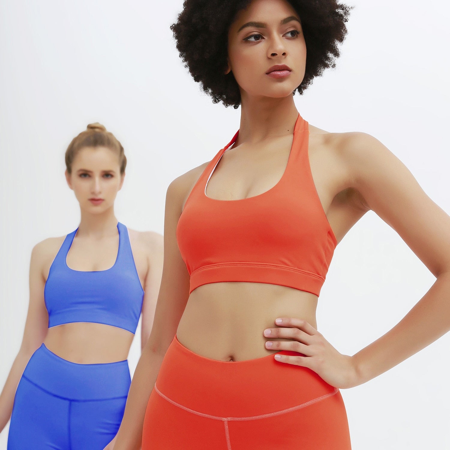 Seamless Yoga Set Women Gym Clothing Halter Tank Crop Top Leggings Tracksuit Push Up Work Out Gym Sportswear Hip Lifting Outfits | Vimost Shop.