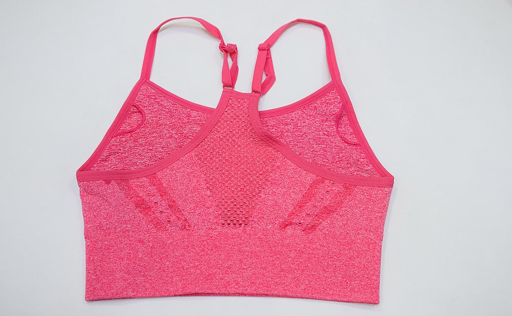 Seamless Yoga Fitness Hollow Out Set Camisole Crop Top High Waist Pants Sportswear Tracksuit Running Sports Gym Workout Clothes | Vimost Shop.