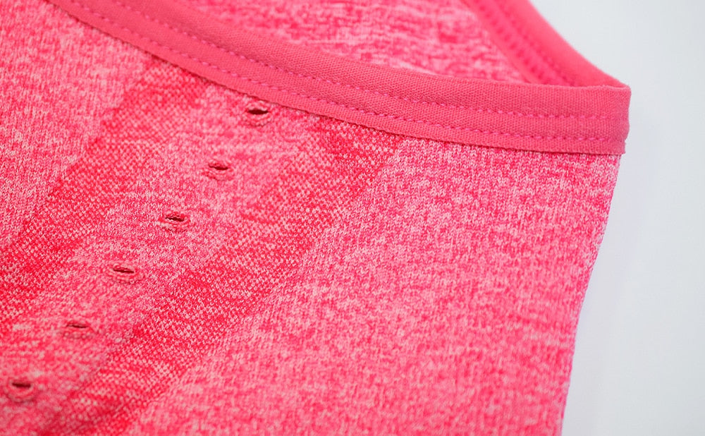 Seamless Yoga Fitness Hollow Out Set Camisole Crop Top High Waist Pants Sportswear Tracksuit Running Sports Gym Workout Clothes | Vimost Shop.