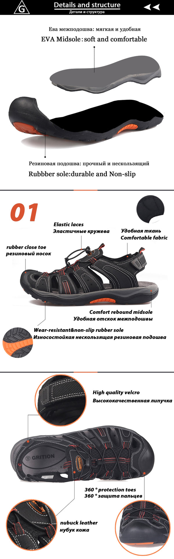 Summer Men Sandals Leather Nubuck Luxury Close Toe Beach Clog Flat Outdoor Comfy Casual Walking Male Shoes Big Size | Vimost Shop.