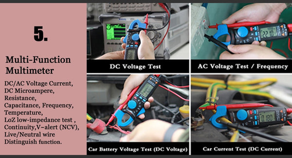 True RMS Clamp Meter 1mA Plier Ammeter Professional Car repair Digital Multimeter DC AC Current Volt Temp Capacitor Tester | Vimost Shop.