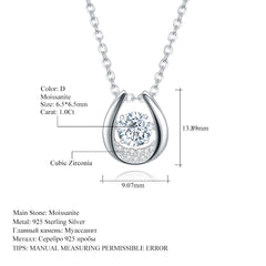 925 Sterling Silver Twinkle Moissanite Jewelry 5.0mm 0.5Ct Moissanite Diamond Pendant Necklace For Women Wedding | Vimost Shop.