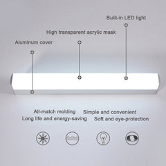 Modern Led Mirror Light 12W 16W 22W Waterproof Wall Lamp Fixture AC 220V Acrylic Wall Mounted Bathroom Lighting | Vimost Shop.