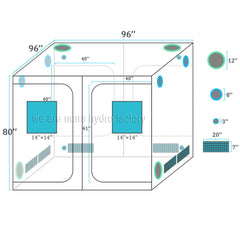 240x240x200cm ( 96''x96''x80'') Indoor Grow Tent Hydroponic Growing green Room Box 100 Reflective Mylar silver dark | Vimost Shop.