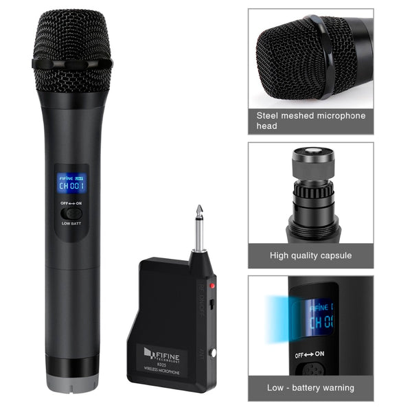 UHF Wireless Handheld Dynamic Microphone& Receiver for Outdoor party Wedding Bar Live Show School conference Karaoke