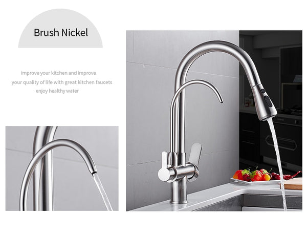 Kitchen Faucets torneira para cozinha de parede Crane For Kitchen Water Filter Tap Three Ways Sink Mixer Kitchen Faucet