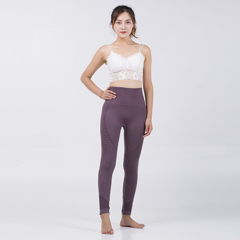 Seamless Shark Yoga Pants Women High Waist Stitching Hollow Sport Pants Female Running Training Fitness Gym Leggings Stretchy | Vimost Shop.